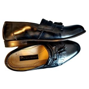 Vintage Stacy Adams Comfort Plus Black Leather Tassle Loafers Sz 10M